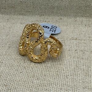 18KT Gold Plated Sterling Silver Molten Medusa Ring